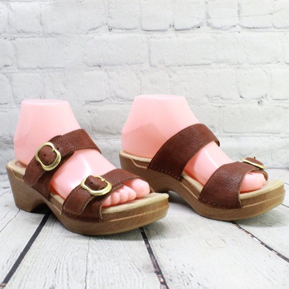 DANSKO Slip On Two Strap Wedge Sandal Size 38 / 8 - Picture 3 of 9